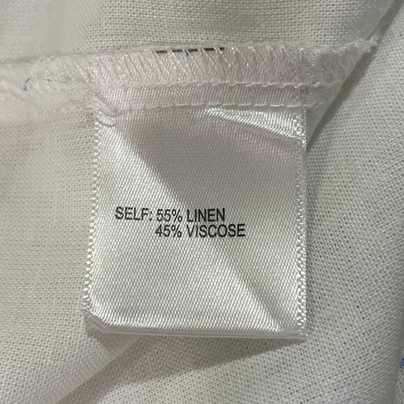 JANE & DELANCEY (NWT) "Ciao" Short Sleeve Button Down RicRac Blouse, Wht/Blu - M - Picture 8 of 9